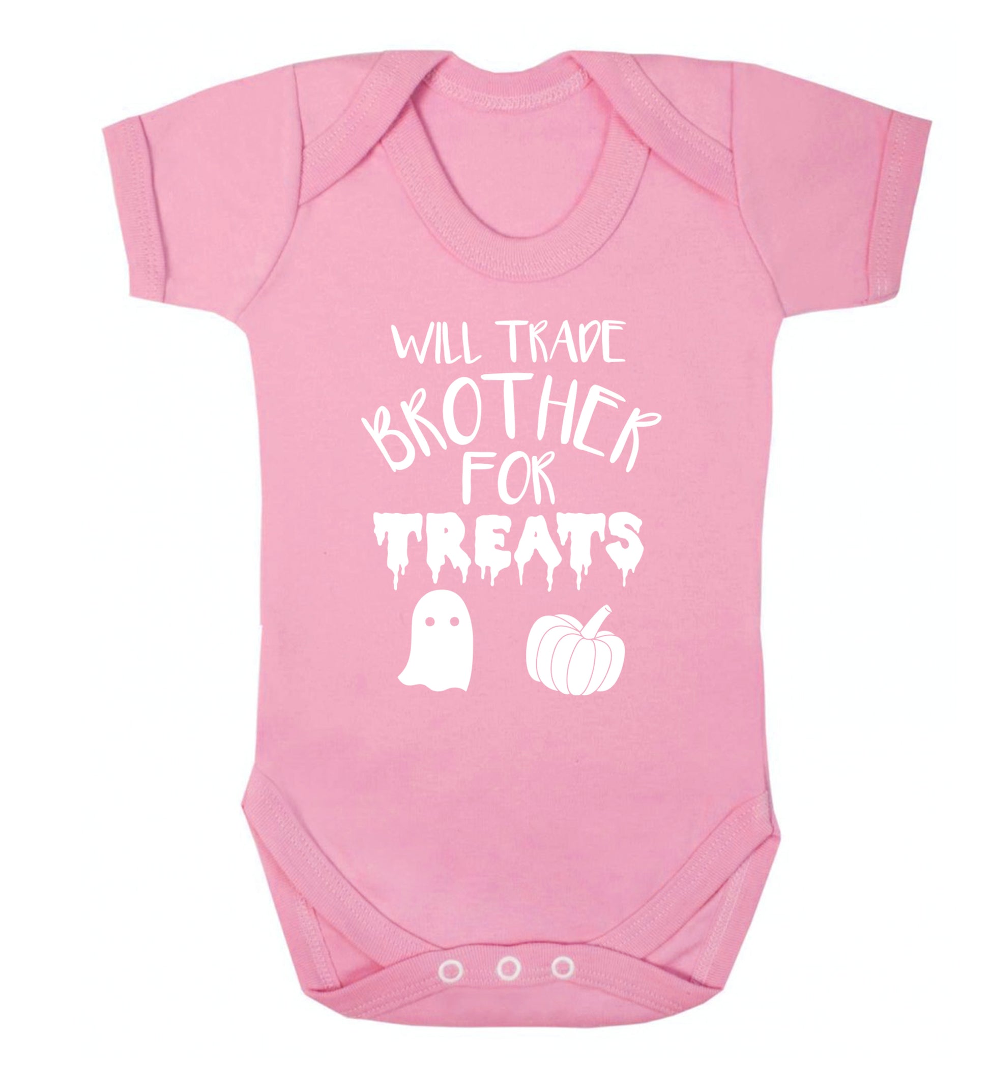 Will trade brother for sweets Baby Vest pale pink 18-24 months