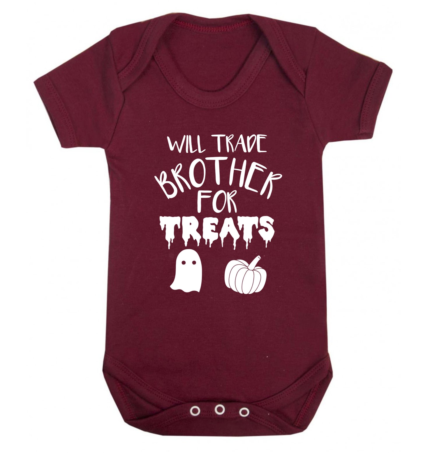 Will trade brother for sweets Baby Vest maroon 18-24 months