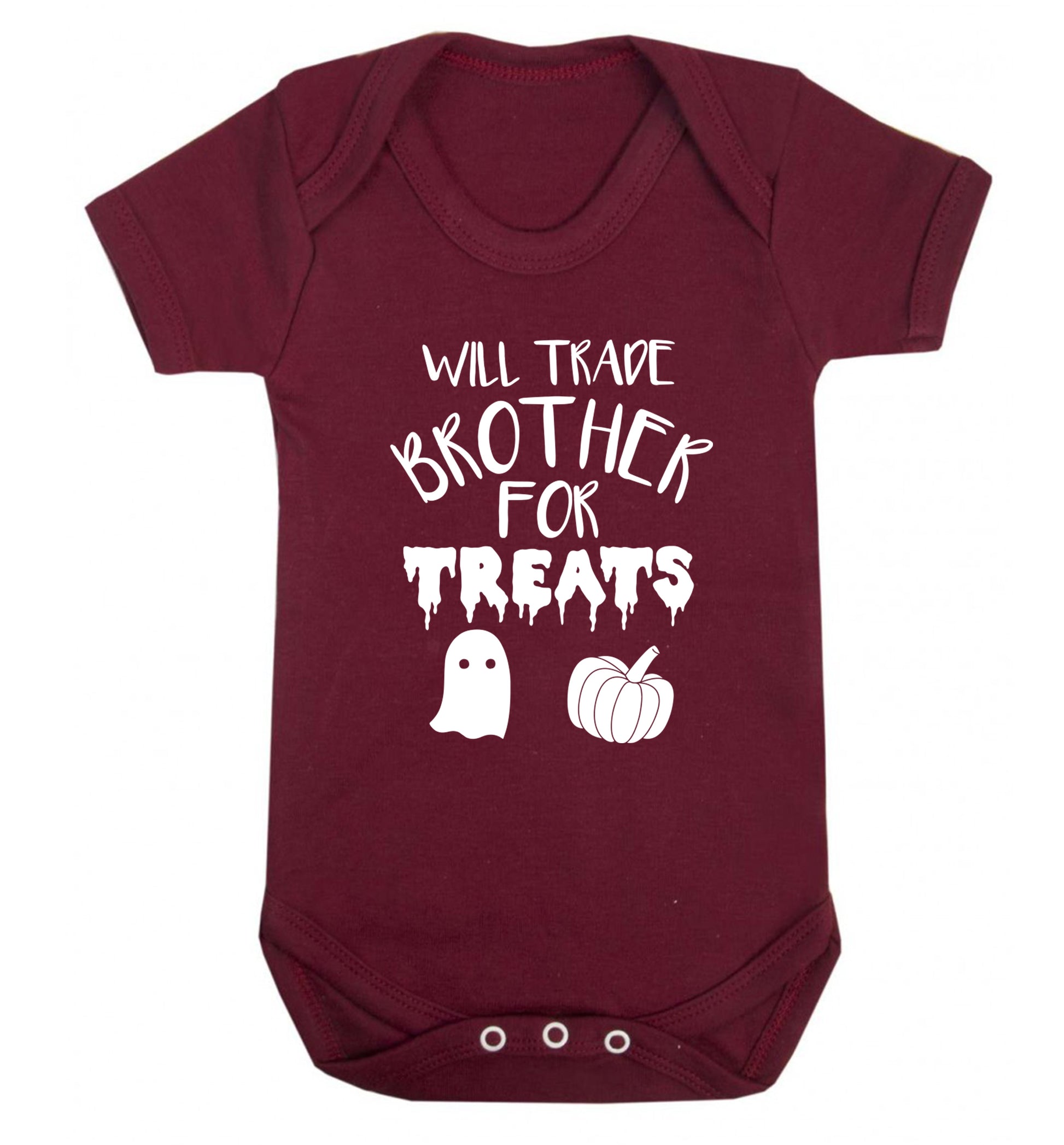 Will trade brother for sweets Baby Vest maroon 18-24 months