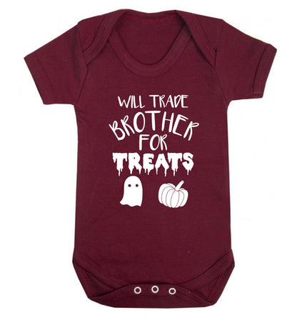 Will trade brother for sweets Baby Vest maroon 18-24 months