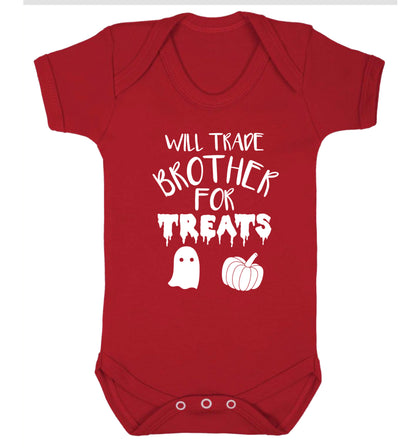 Will trade brother for sweets Baby Vest red 18-24 months