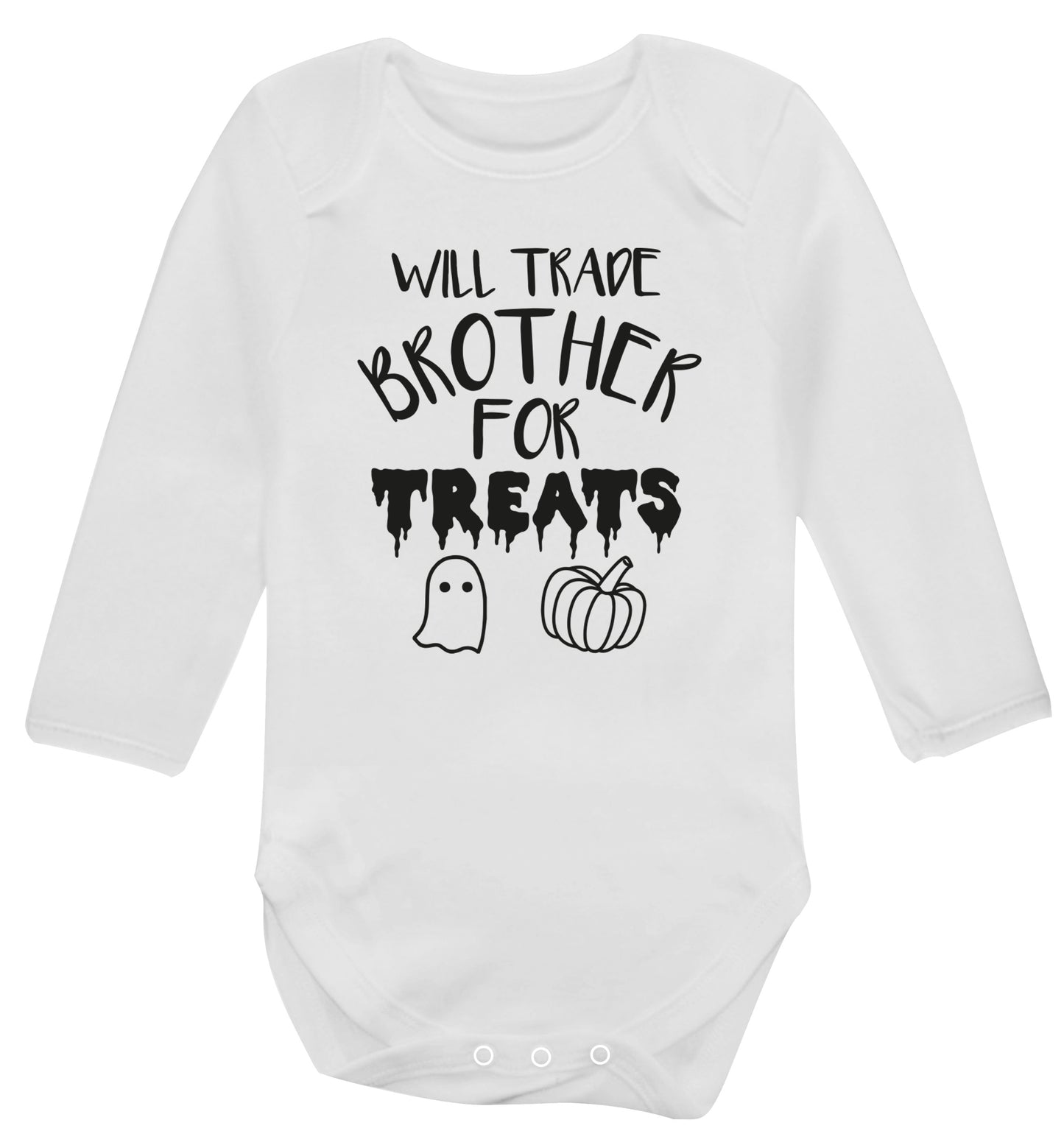 Will trade brother for sweets Baby Vest long sleeved white 6-12 months