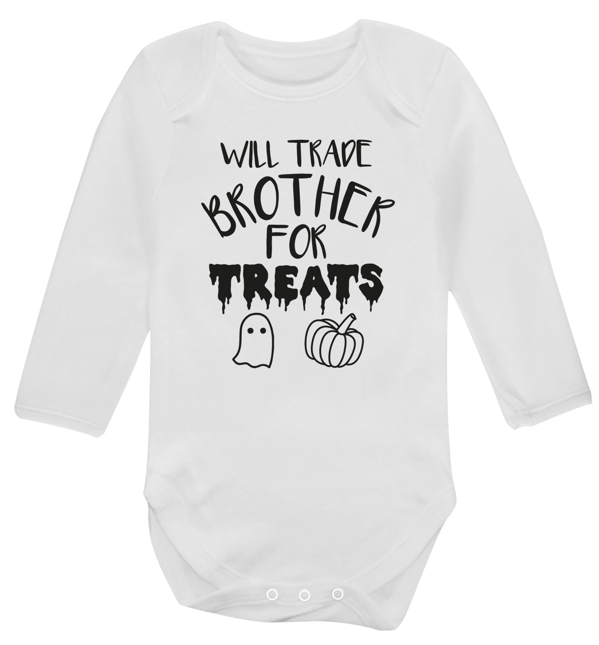 Will trade brother for sweets Baby Vest long sleeved white 6-12 months