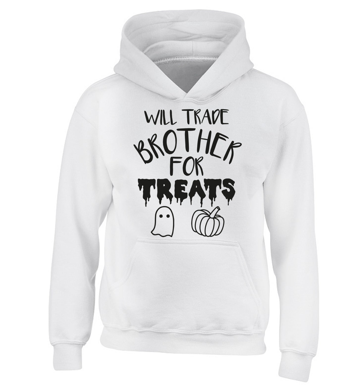 Will trade brother for sweets children's white hoodie 12-14 Years