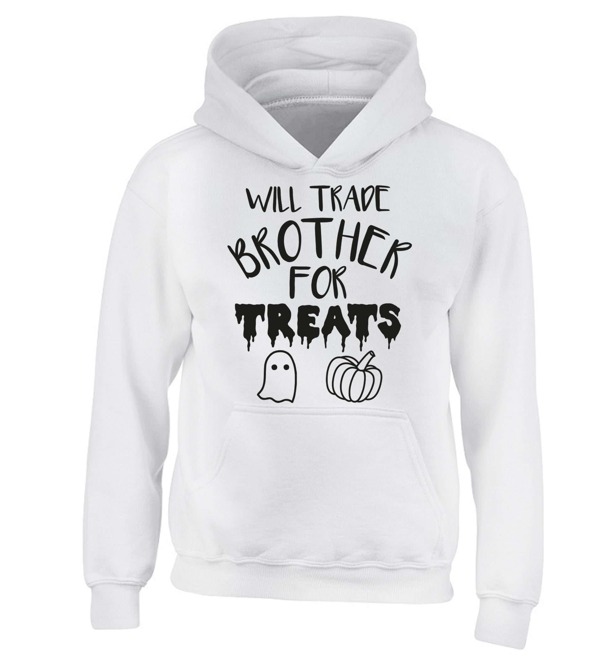 Will trade brother for sweets children's white hoodie 12-14 Years