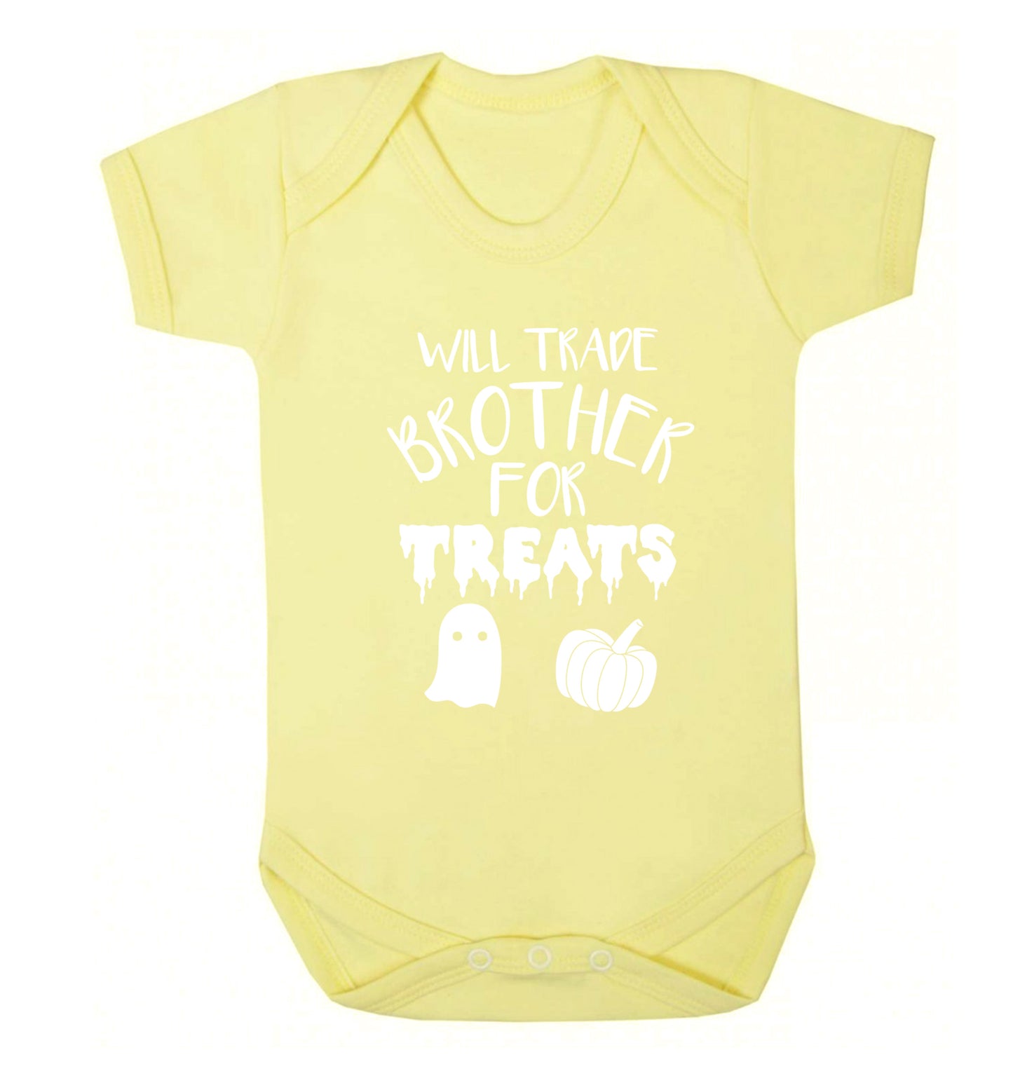 Will trade brother for sweets Baby Vest pale yellow 18-24 months