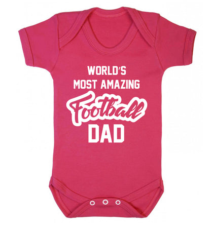 Worlds most amazing football dad Baby Vest dark pink 18-24 months