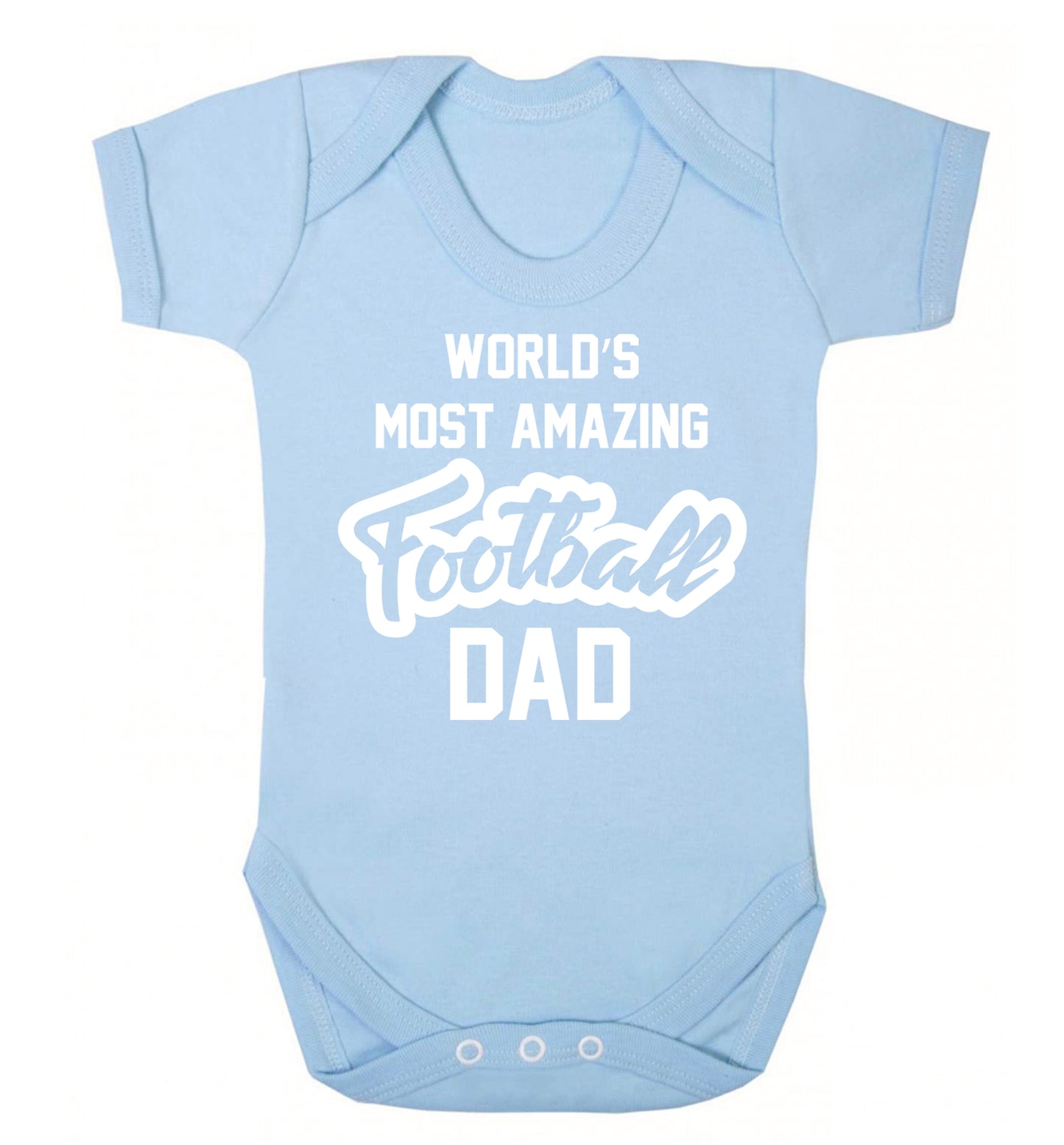 Worlds most amazing football dad Baby Vest pale blue 18-24 months