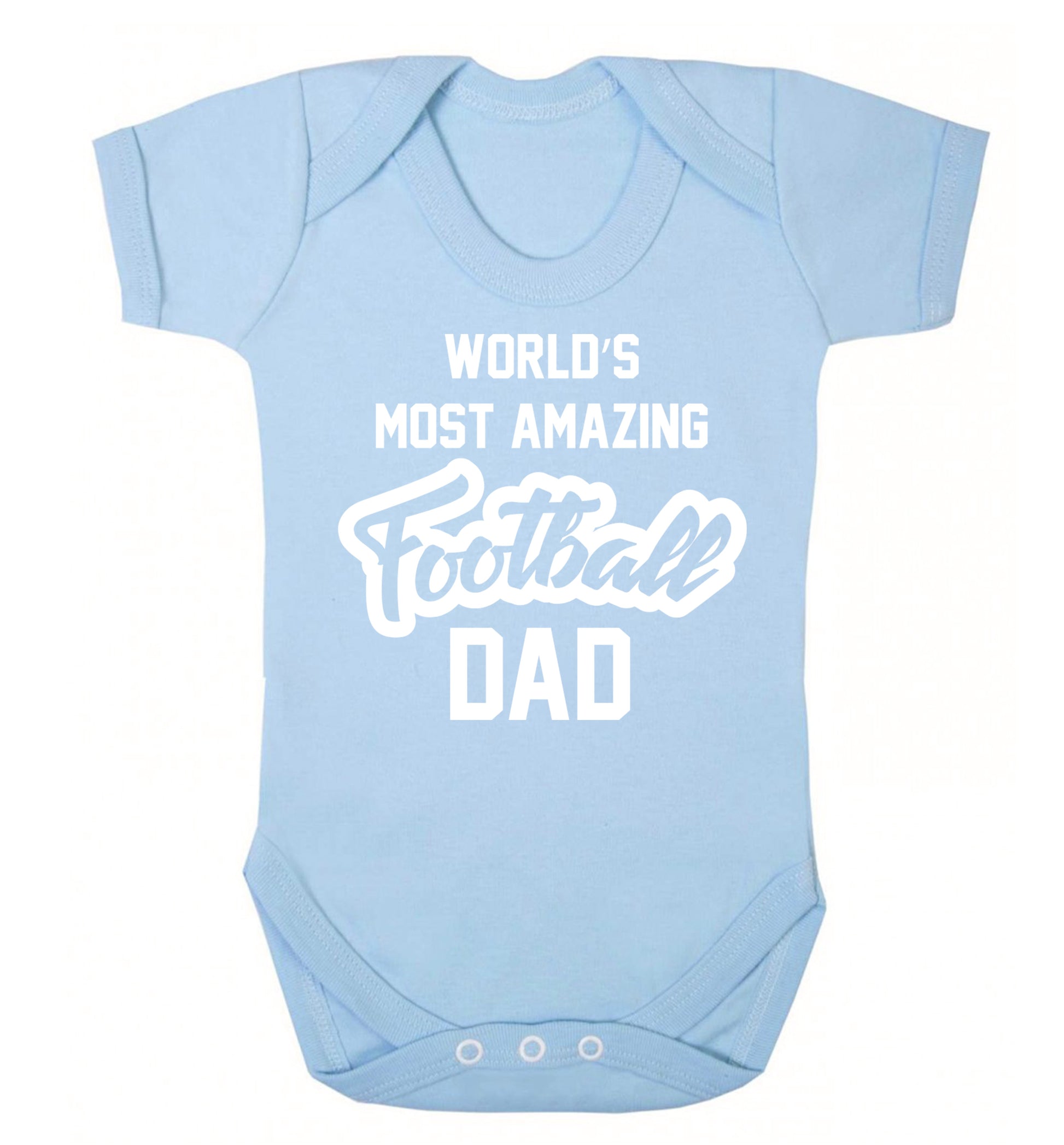 Worlds most amazing football dad Baby Vest pale blue 18-24 months