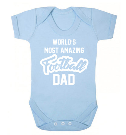 Worlds most amazing football dad Baby Vest pale blue 18-24 months