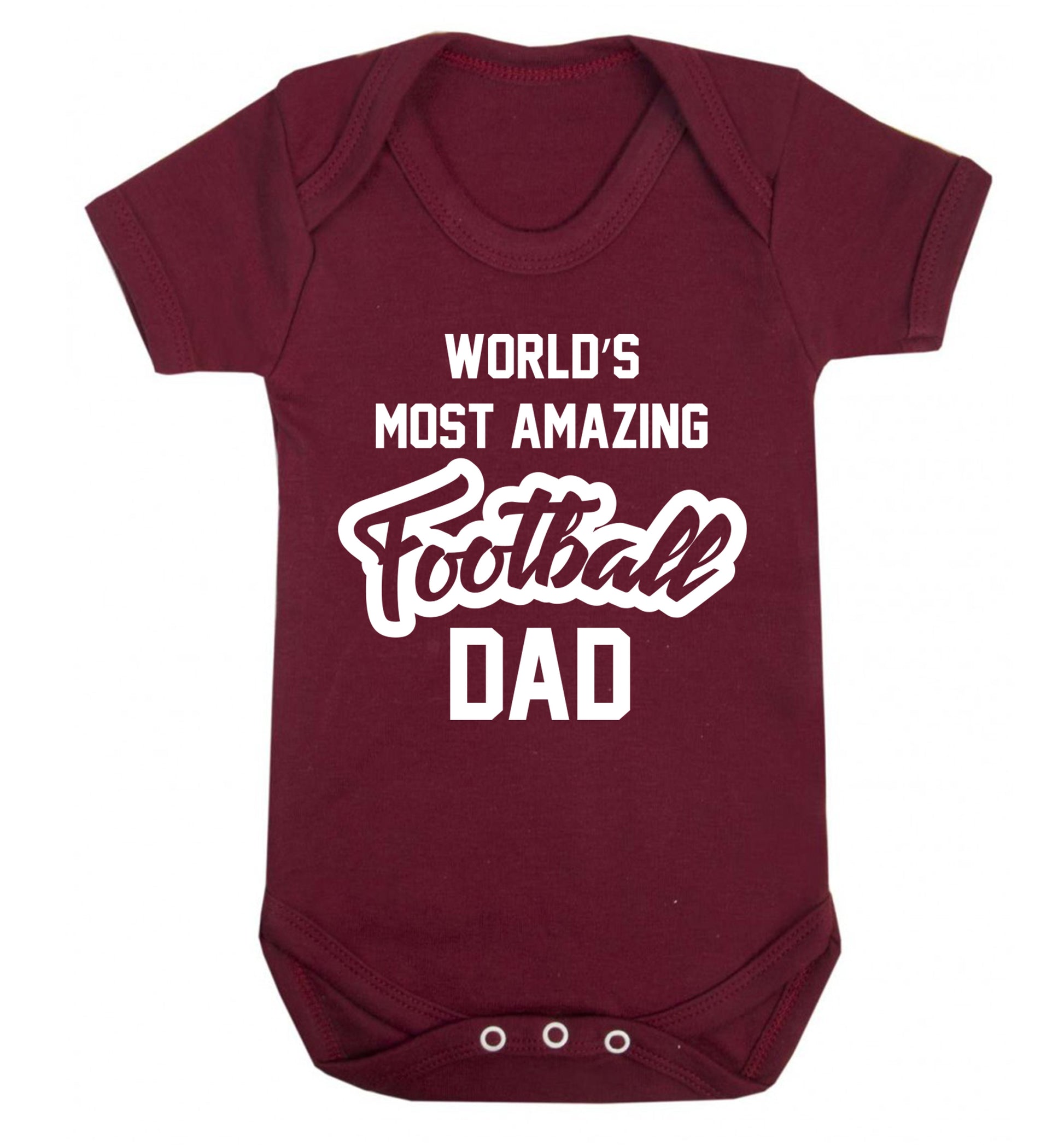 Worlds most amazing football dad Baby Vest maroon 18-24 months