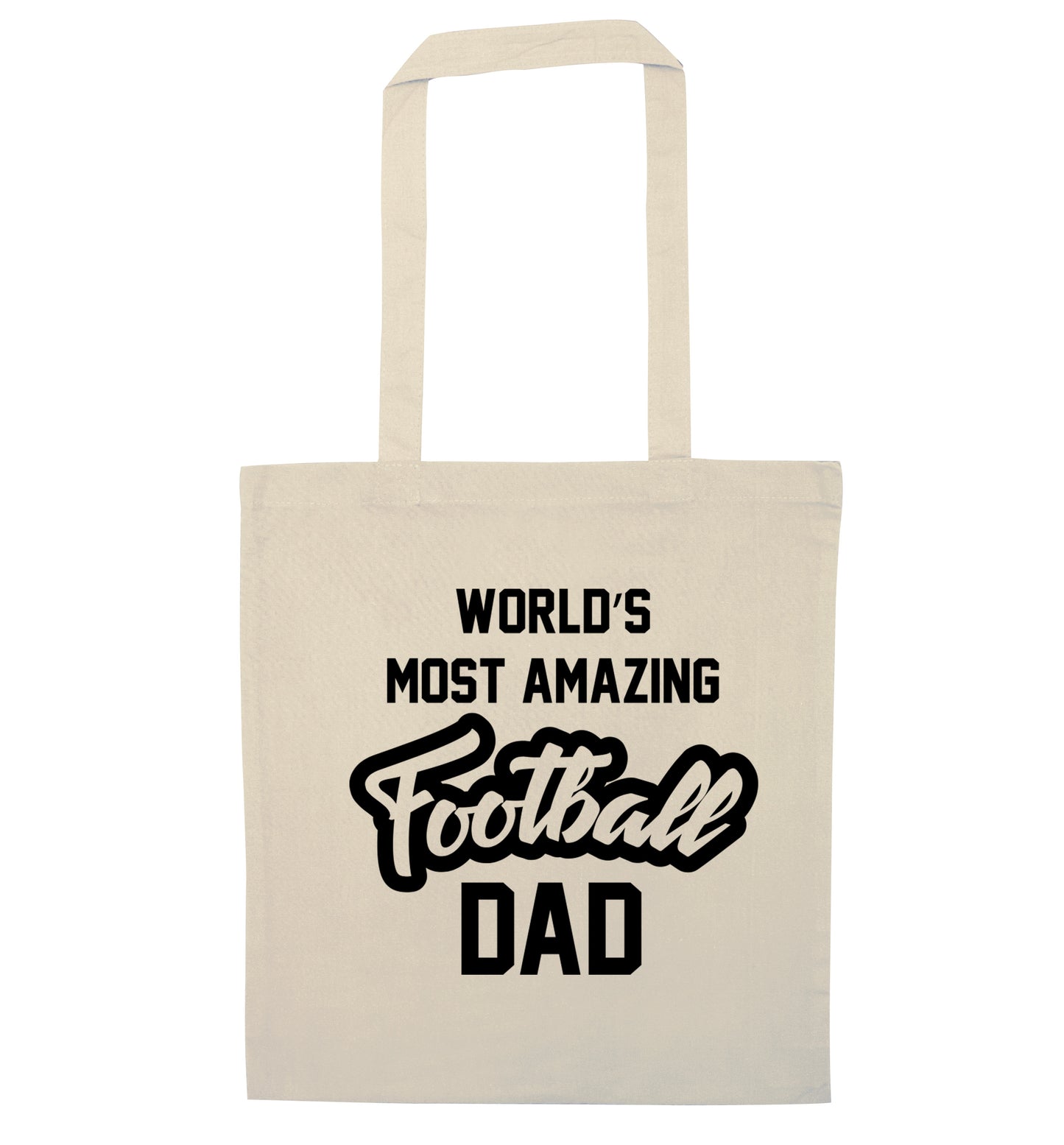 Worlds most amazing football dad natural tote bag