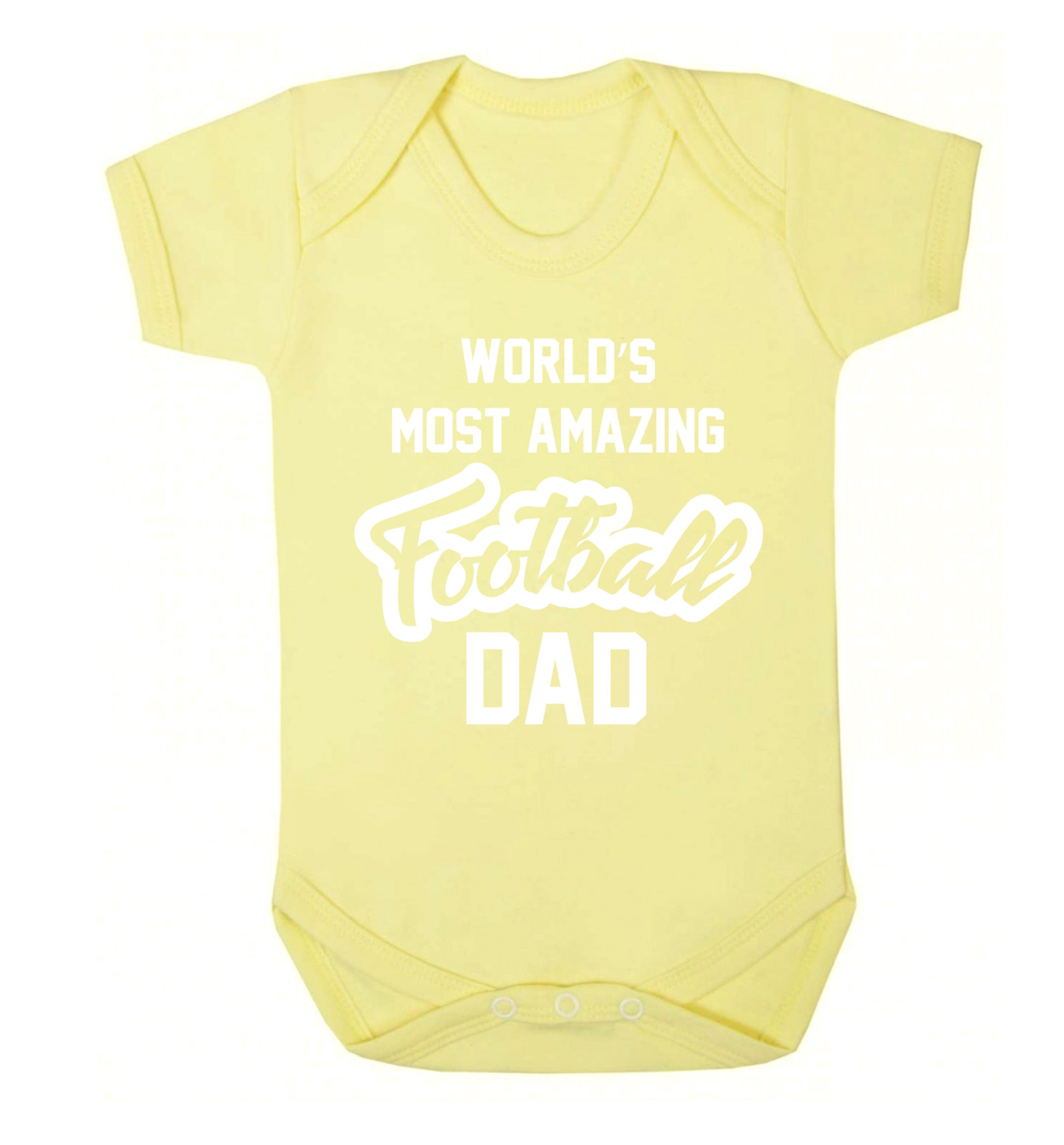 Worlds most amazing football dad Baby Vest pale yellow 18-24 months