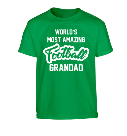 Worlds most amazing football grandad Children's green Tshirt 12-14 Years