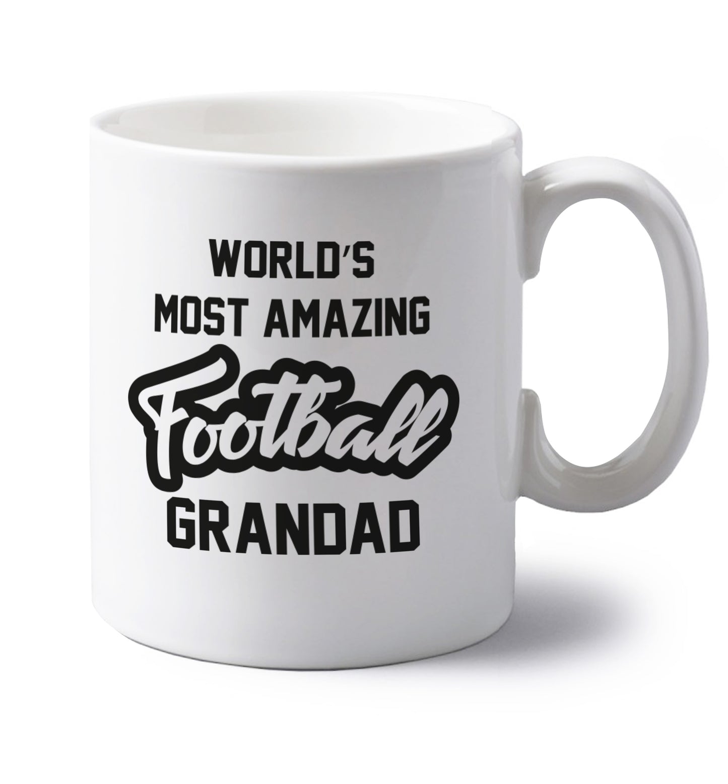Worlds most amazing football grandad left handed white ceramic mug 
