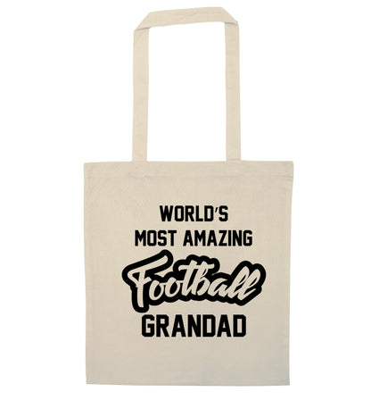 Worlds most amazing football grandad natural tote bag