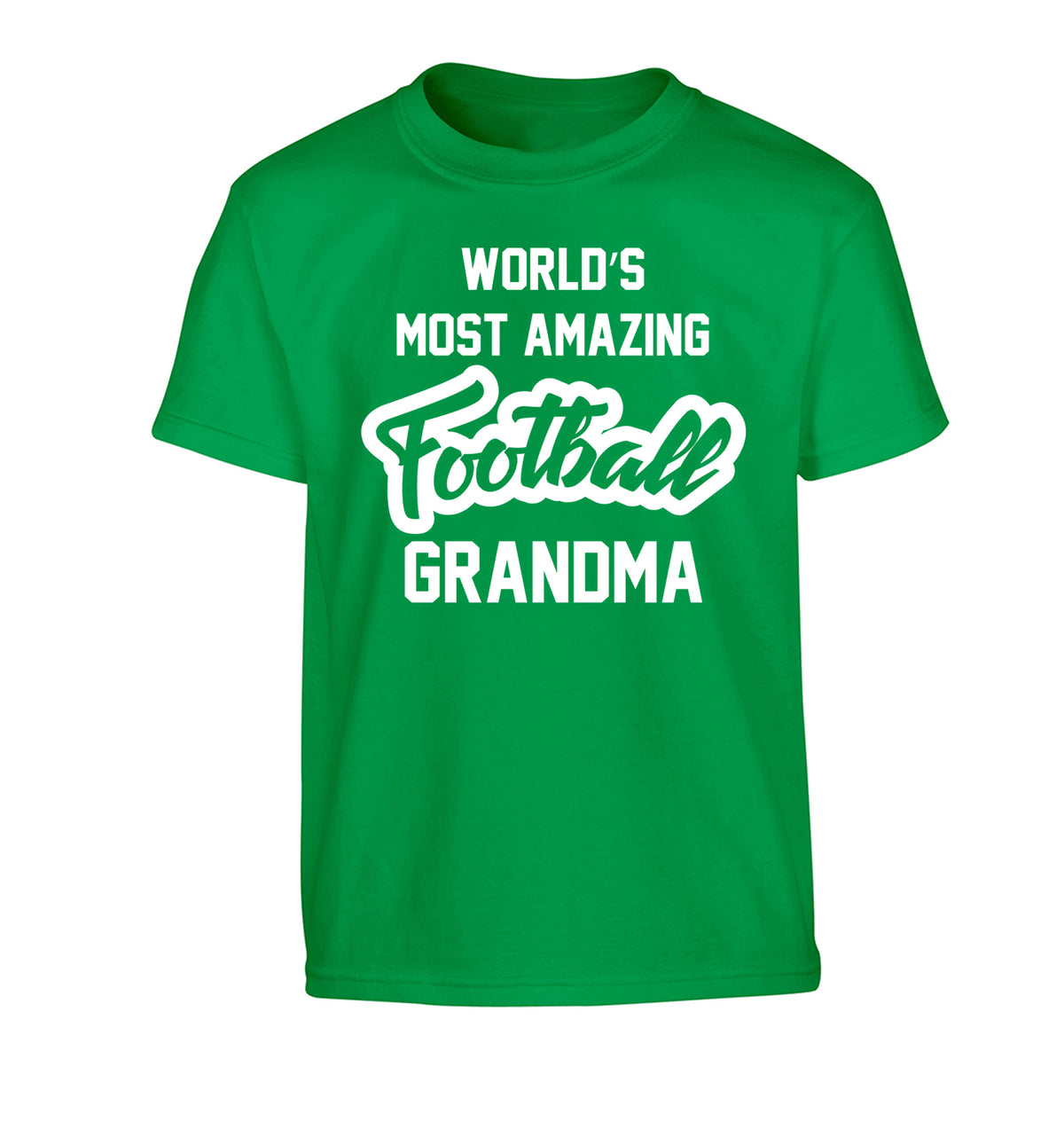 Worlds most amazing football grandma Children's green Tshirt 12-14 Years