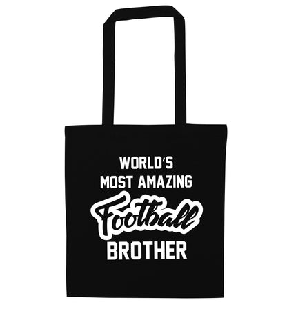 Worlds most amazing football brother black tote bag