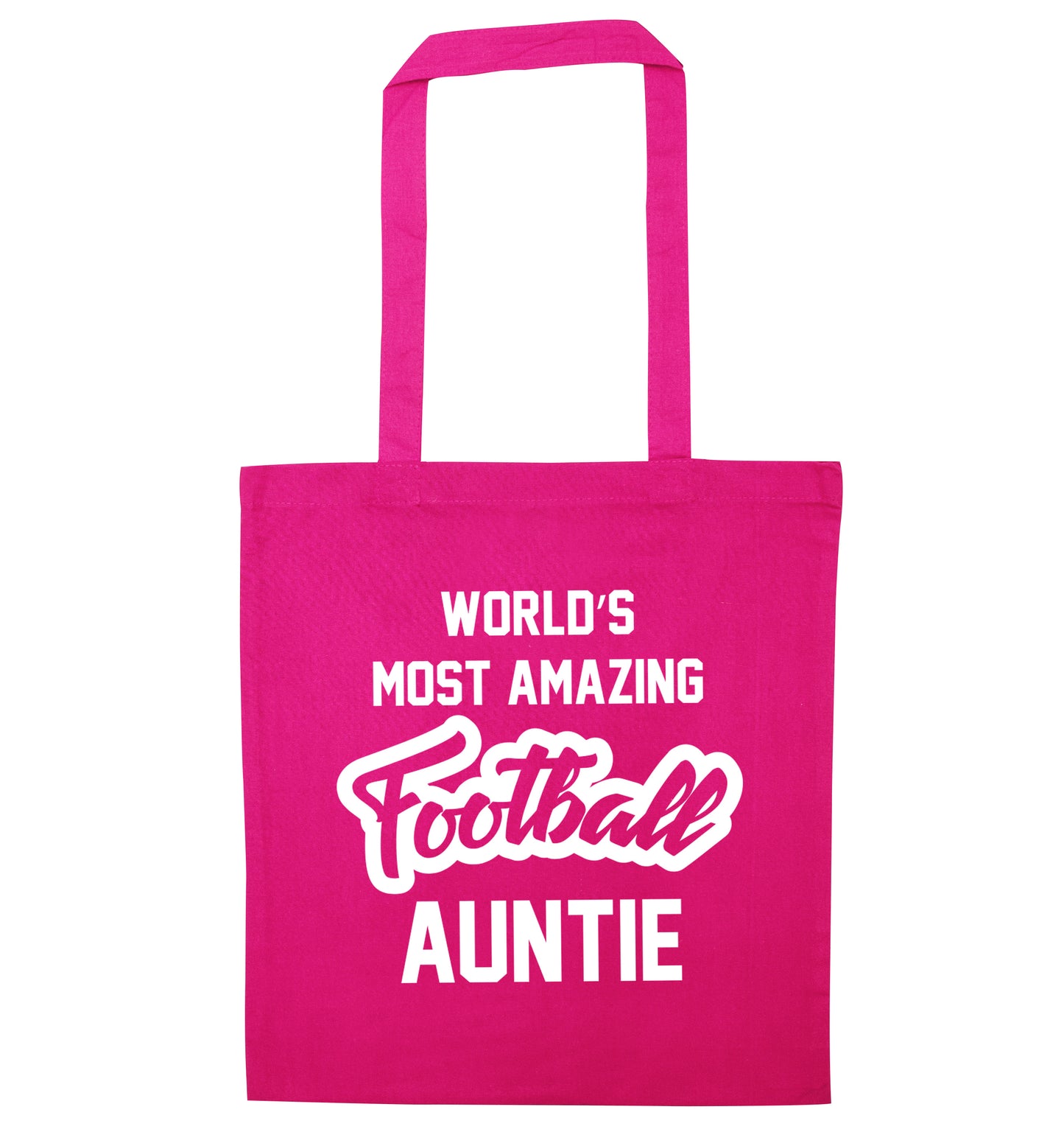 Worlds most amazing football auntie pink tote bag