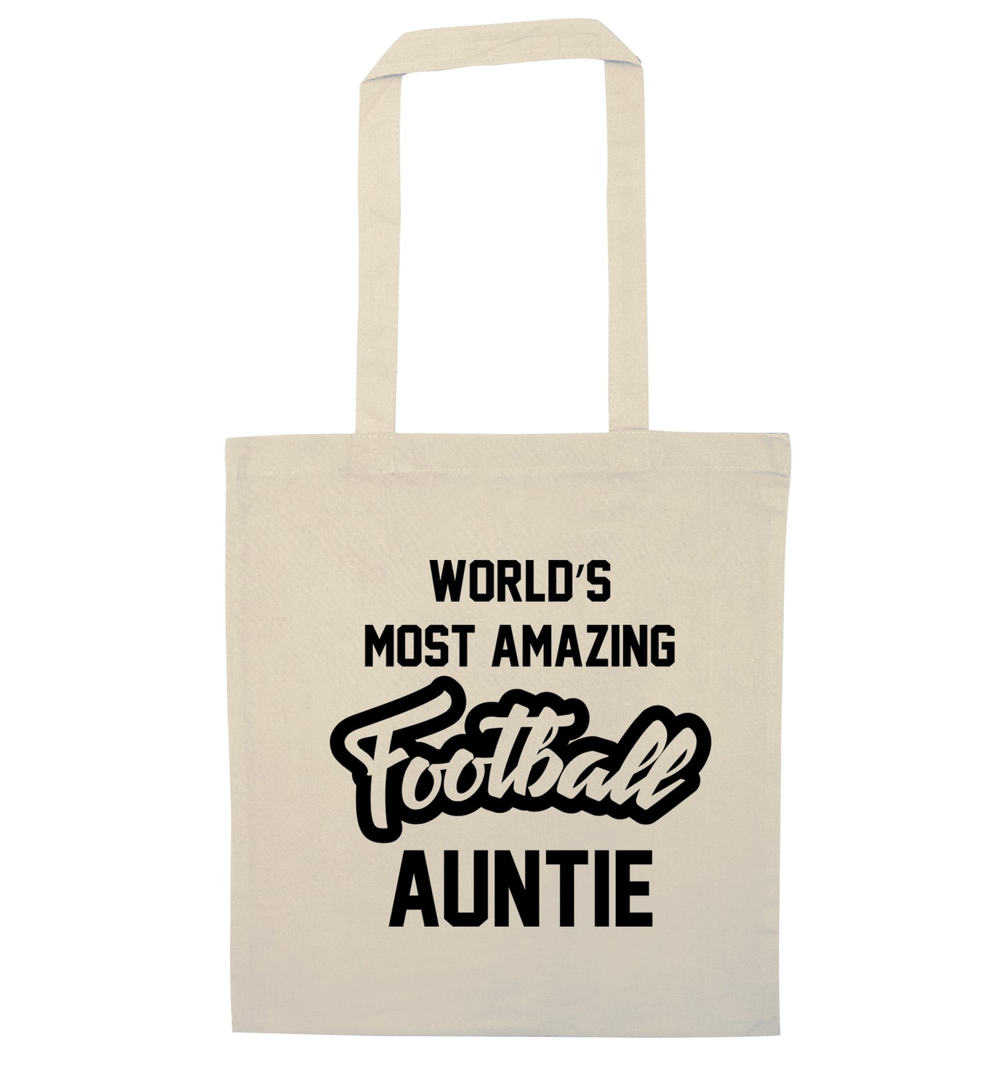 Worlds most amazing football auntie natural tote bag