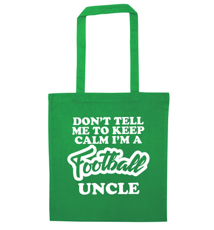 Worlds most amazing football uncle green tote bag