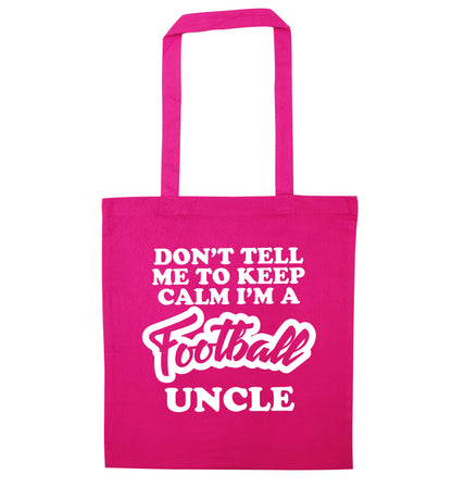 Worlds most amazing football uncle pink tote bag
