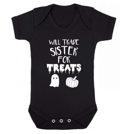 Will trade sister for sweets Baby Vest black 18-24 months