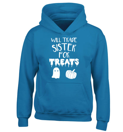 Will trade sister for sweets children's blue hoodie 12-14 Years