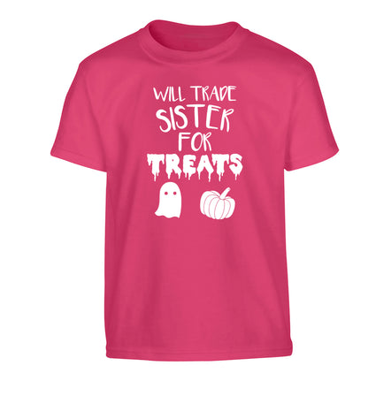 Will trade sister for sweets Children's pink Tshirt 12-14 Years