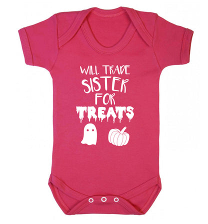 Will trade sister for sweets Baby Vest dark pink 18-24 months