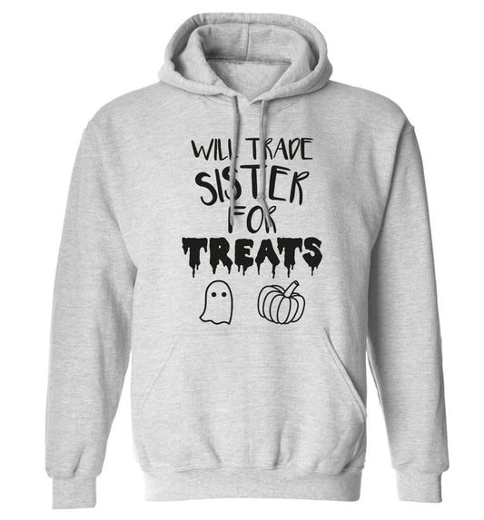 Will trade sister for sweets adults unisex grey hoodie 2XL
