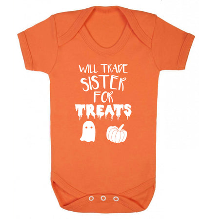 Will trade sister for sweets Baby Vest orange 18-24 months