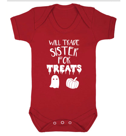 Will trade sister for sweets Baby Vest red 18-24 months