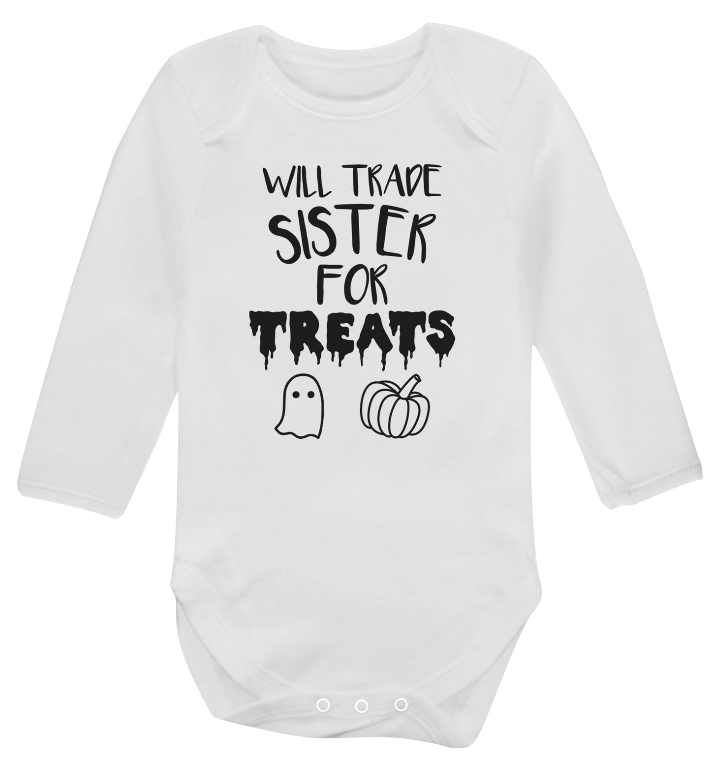 Will trade sister for sweets Baby Vest long sleeved white 6-12 months