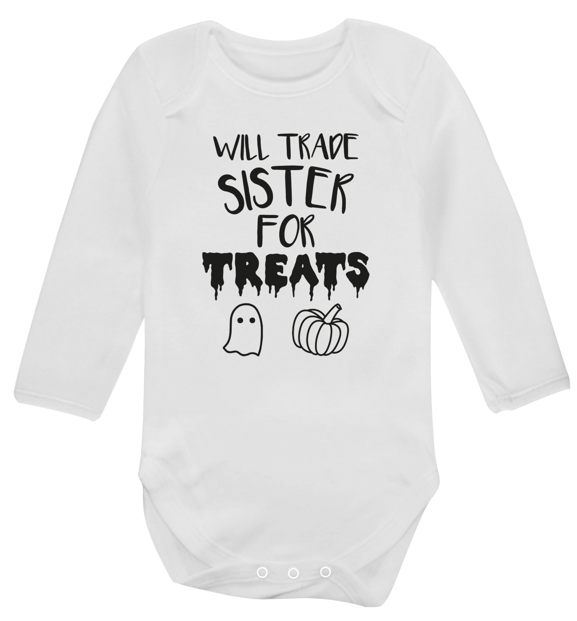 Will trade sister for sweets Baby Vest long sleeved white 6-12 months