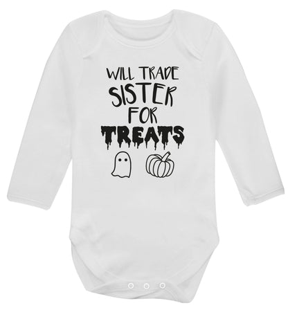 Will trade sister for sweets Baby Vest long sleeved white 6-12 months