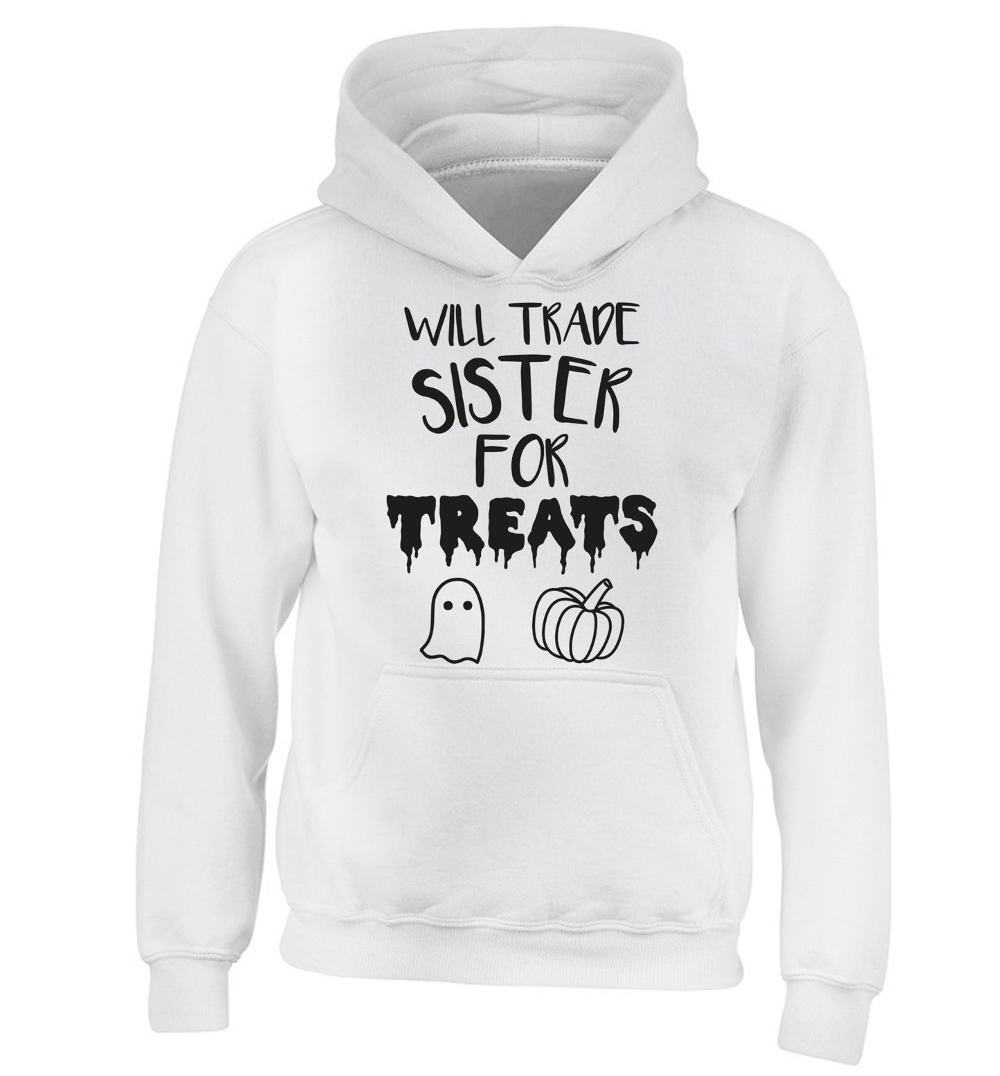 Will trade sister for sweets children's white hoodie 12-14 Years