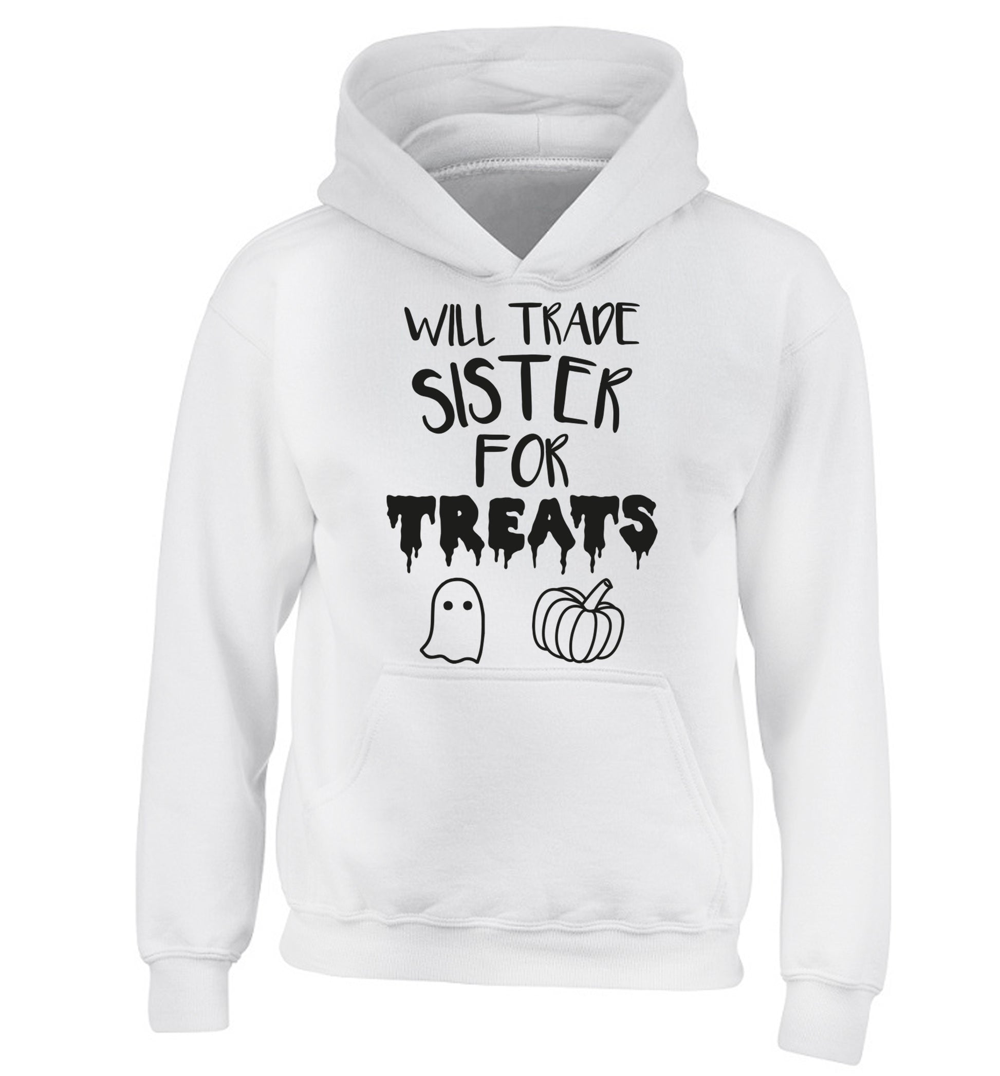 Will trade sister for sweets children's white hoodie 12-14 Years