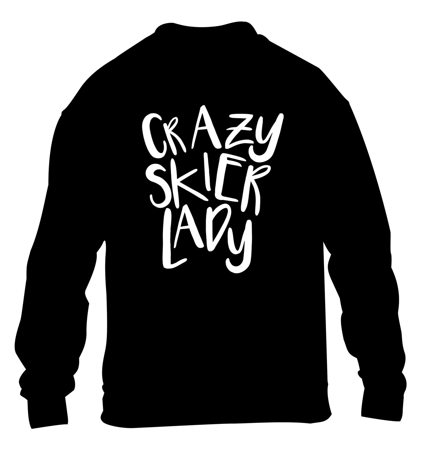 Crazy skier lady children's black sweater 12-14 Years