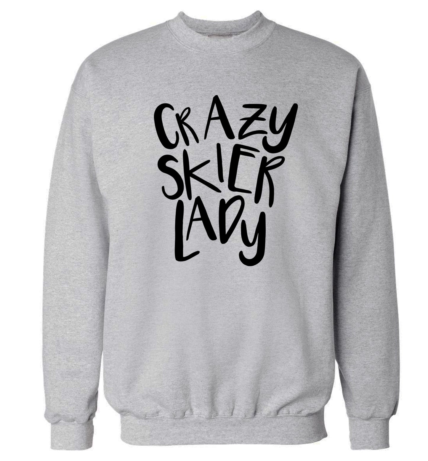 Crazy skier lady Adult's unisexgrey Sweater 2XL