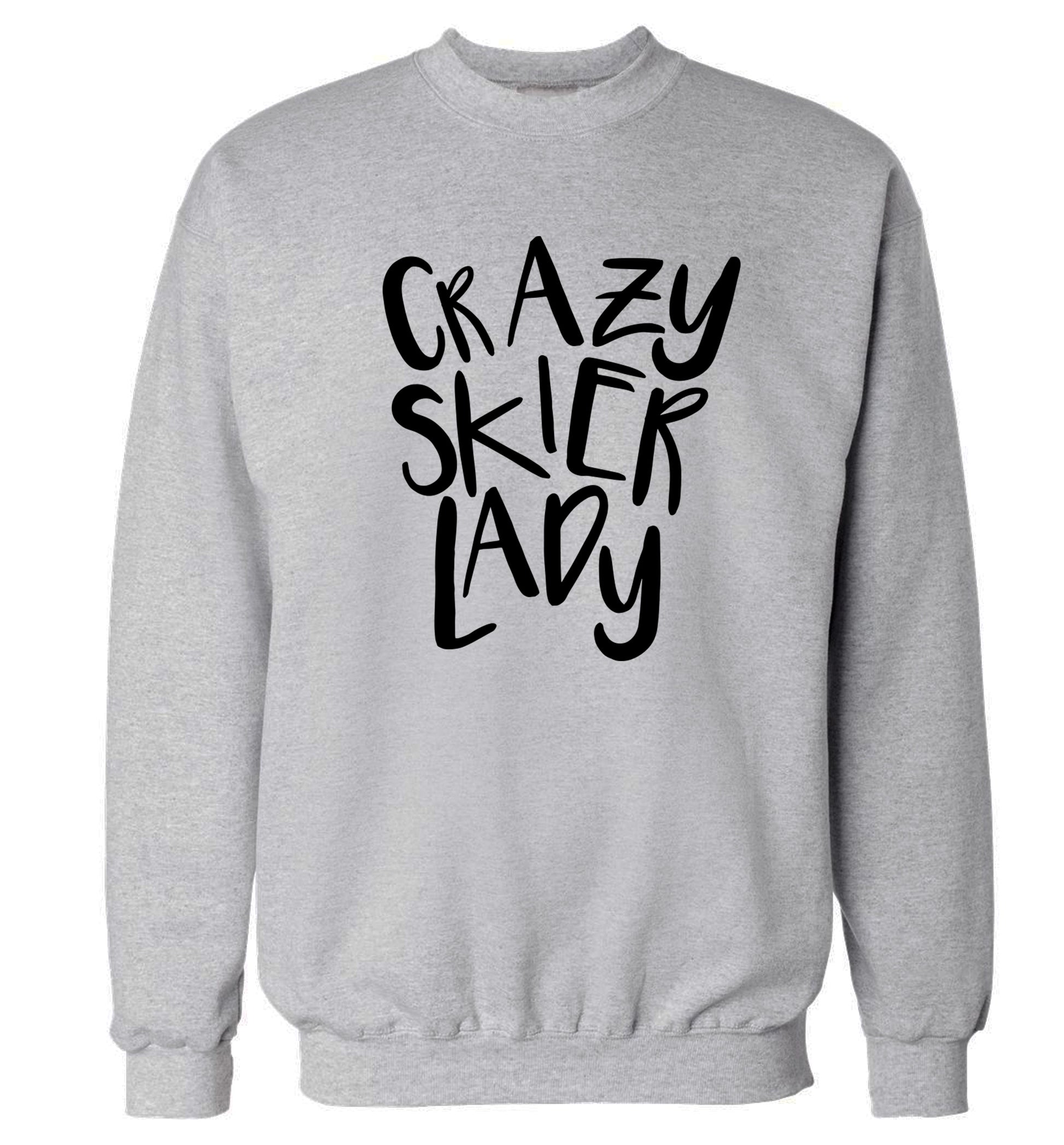 Crazy skier lady Adult's unisexgrey Sweater 2XL