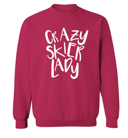 Crazy skier lady Adult's unisexpink Sweater 2XL