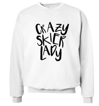 Crazy skier lady Adult's unisexwhite Sweater 2XL