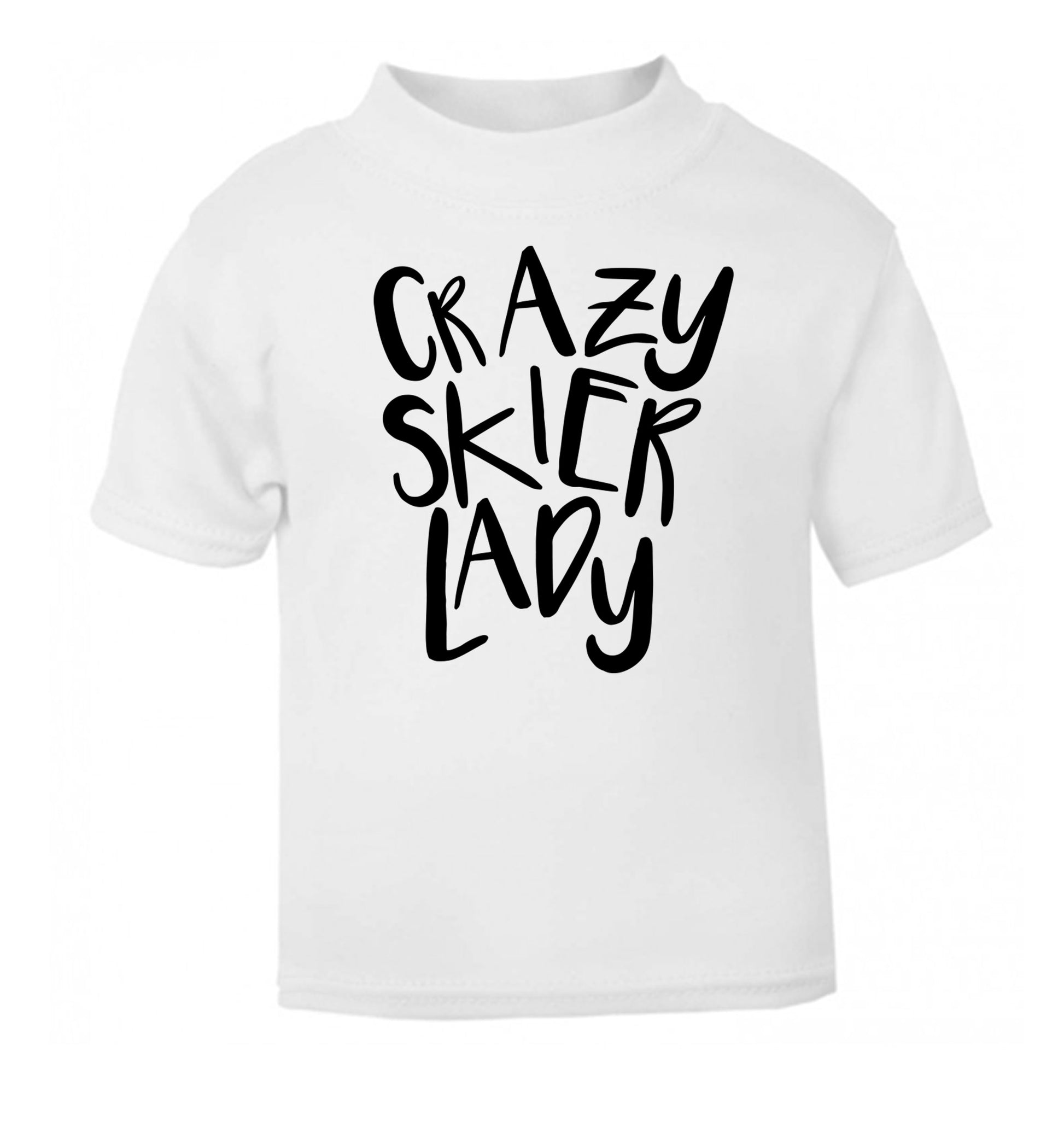 Crazy skier lady white Baby Toddler Tshirt 2 Years