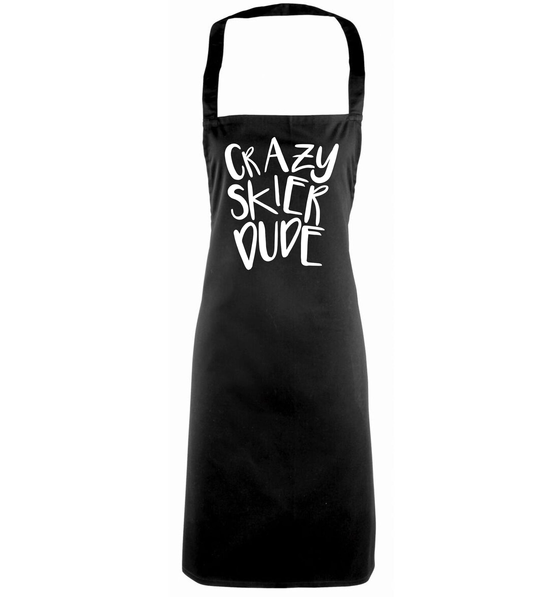 Crazy skier dude black apron