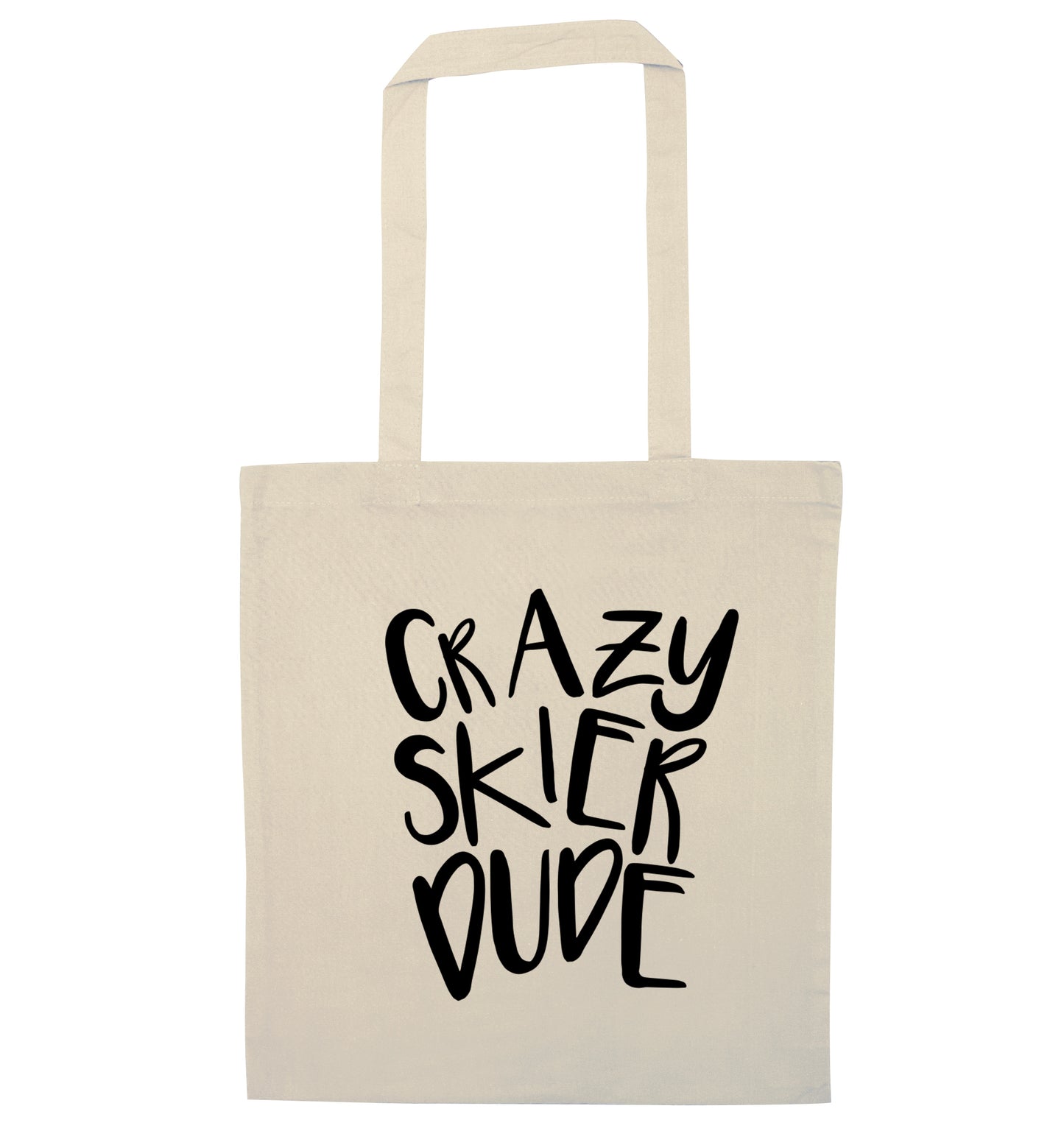 Crazy skier dude natural tote bag