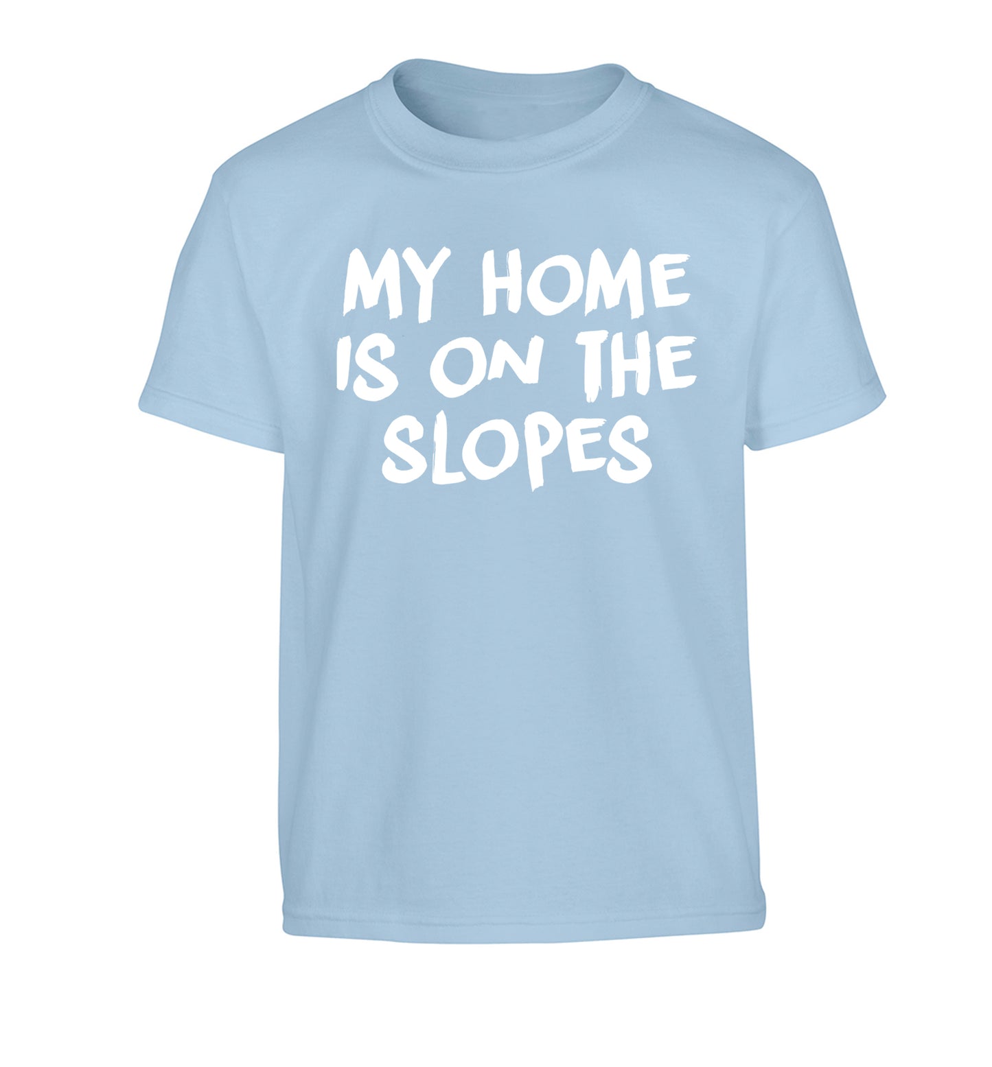 My home is on the slopes Children's light blue Tshirt 12-14 Years