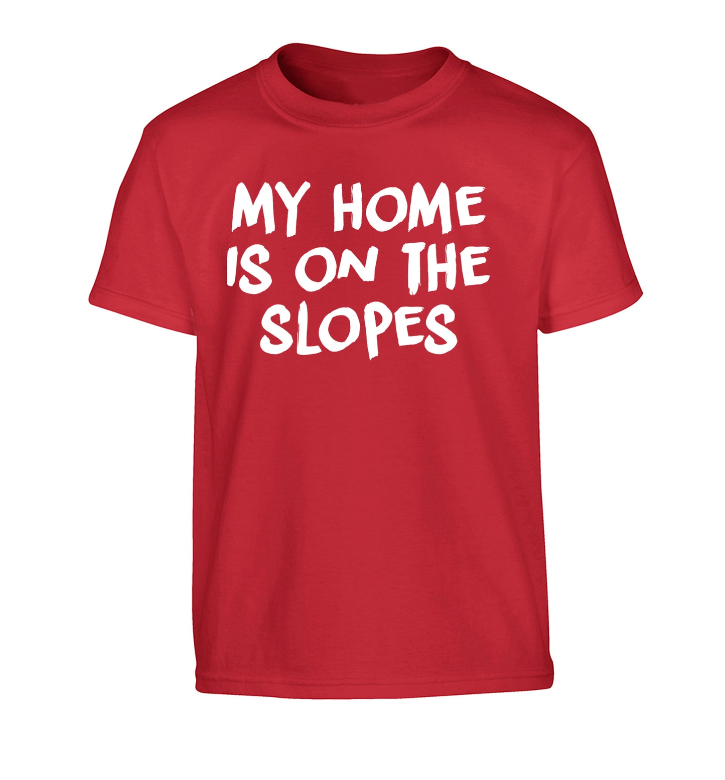 My home is on the slopes Children's red Tshirt 12-14 Years