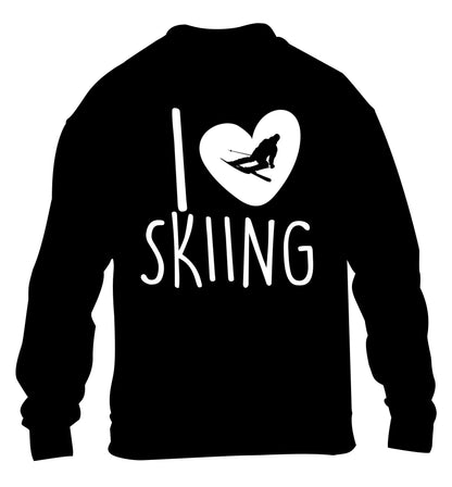 I love skiing children's black sweater 12-14 Years