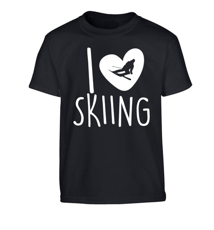 I love skiing Children's black Tshirt 12-14 Years